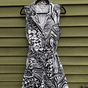 Peter Nygard Black and White Patterned Dress